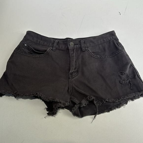 Billabong Pants - Billabong Black Distressed Cutoff Shorts Women’s Size 27 Denim Frayed hem